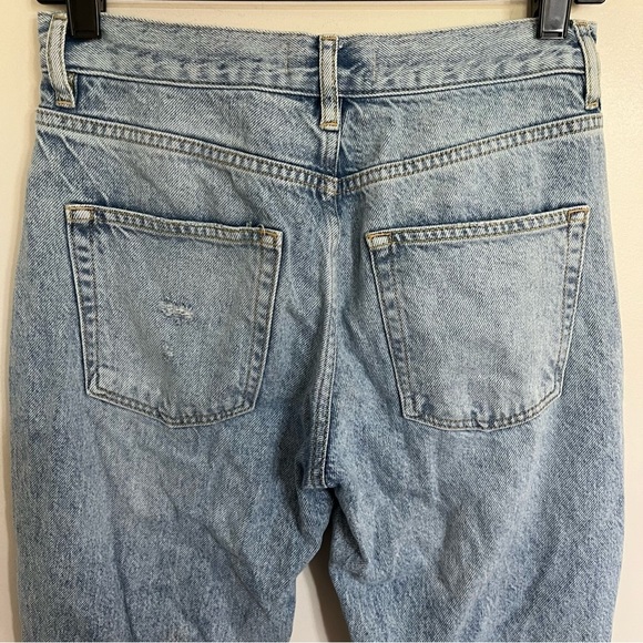 Women’s We The Free Light Wash Distressed Straight Leg Mom Jeans Size 25 - Picture 14 of 15